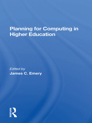 cover image of Planning For Computing In Higher Education